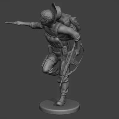 Jungle Soldier running shooting