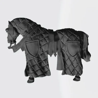 Medieval stand alone horse standing still - NCM