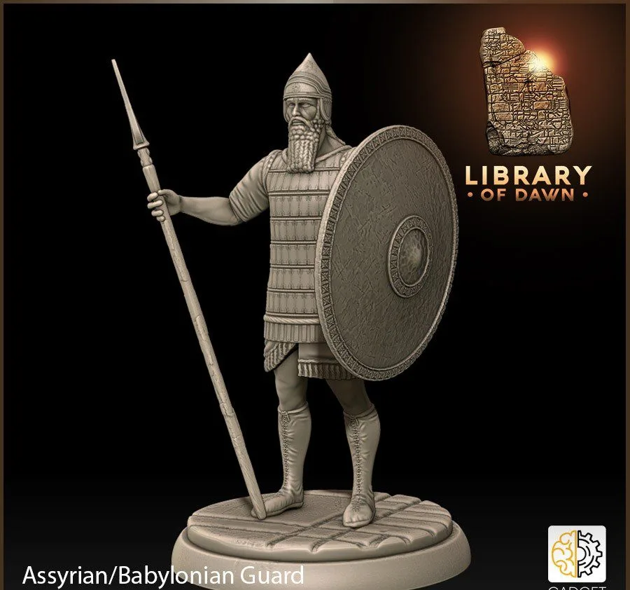 Assyrian-Babylonian Royal Guard with spear and shield