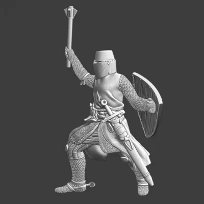 Medieval Crusader Knight - mace & shield - NCM