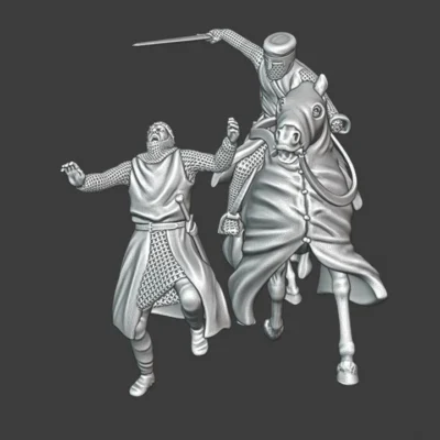 Medieval mounted crusader killed dismounted infantryman - NCM