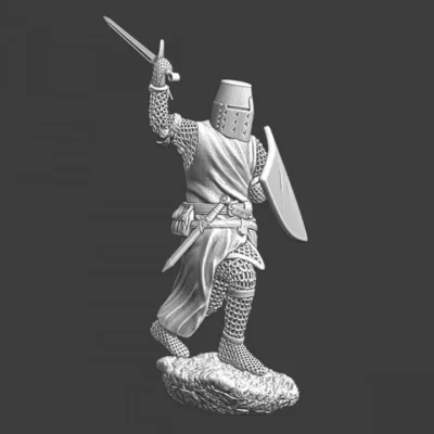 Medieval crusader knight - charging raised sword - NCM