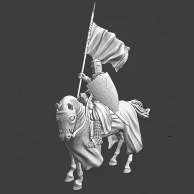 Medieval Folkunga with banner - Swedish knight - NCM