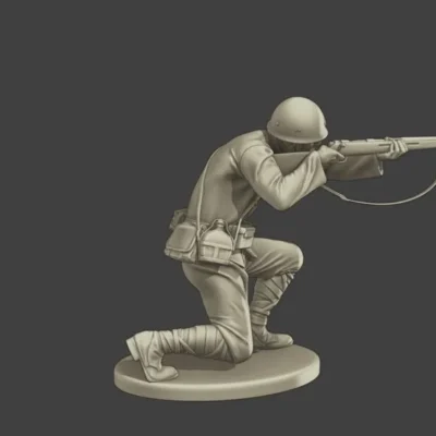 Japanese soldier WW2 shoot crouch j2