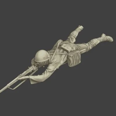 Japanese soldier WW2 shoot lying j2