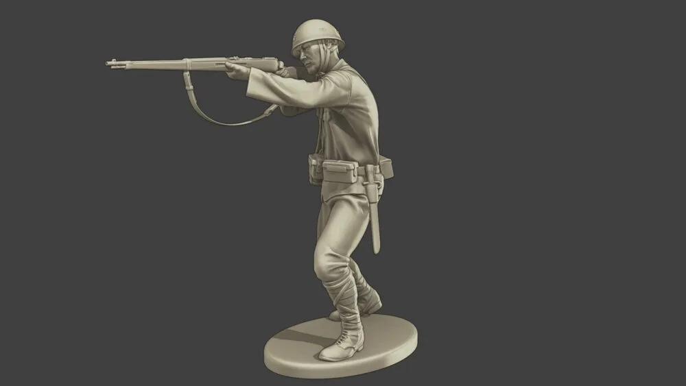 Japanese soldier WW2 shoot stand j2