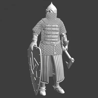 Medieval Kyiv Warrior axe and shield - NCM