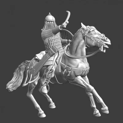 Medieval Mongol warrior - mounted with sword - NCM