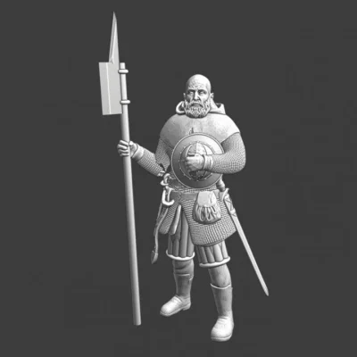 Medieval city guard - helmet in hand - NCM