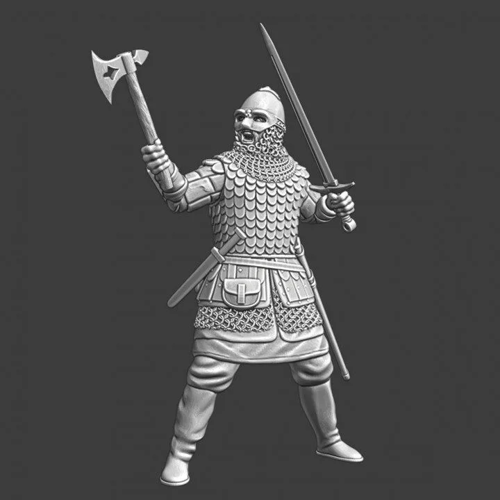 Medieval Russian knight with axe and sword - NCM