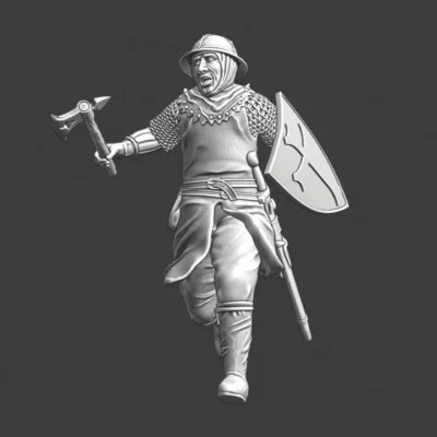 Medieval crusader sergeant running - NCM