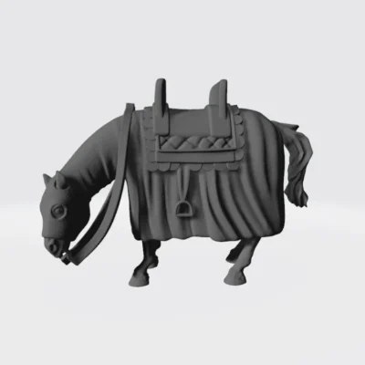 Medieval stand alone horse grazing - NCM