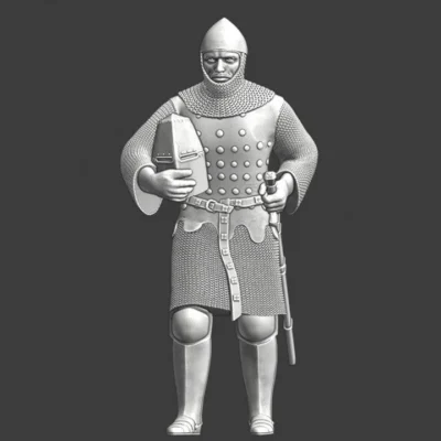 Medieval knight relaxing with helmet in arm - NCM