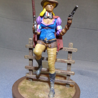 Western Girl Leaning on fence