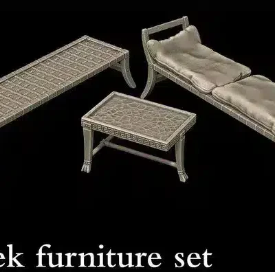 Ancient greek furniture set
