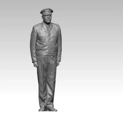 Swedish soldier officer M68 Uniform at attention