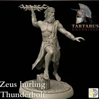 Zeus hurling thunderbolt