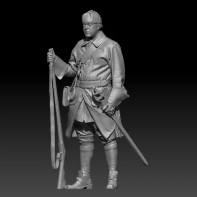 Swedish Carolean soldier early 1700s, standing