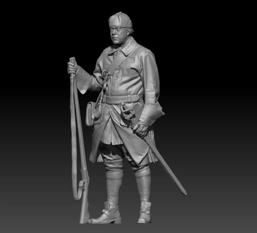 Swedish Carolean soldier early 1700s, standing