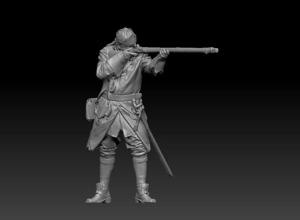 Swedish Carolean soldier early 1700s, standing shooting