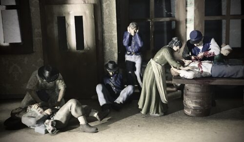 Surgeon at field hospital photo review