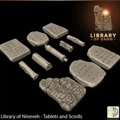 Ancient tablet and scroll set