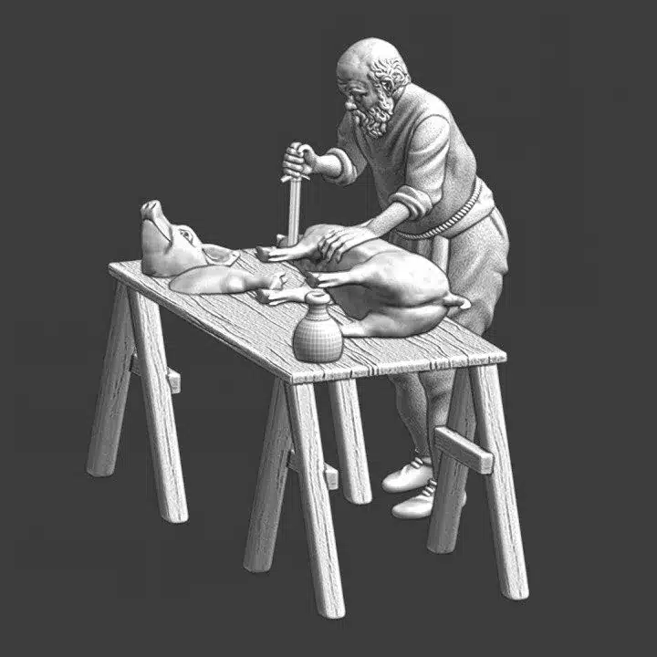 Medieval butcher working - NCM