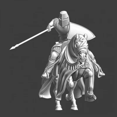 Medieval crusader knight - charging with lance - NCM