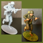 American WW2 GI soldier running with Thompson Gun in hand photo review
