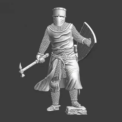 Medieval Crusader knight with warhammer - NCM