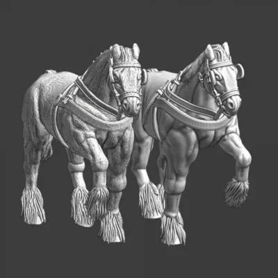 Medieval draught horses - NCM