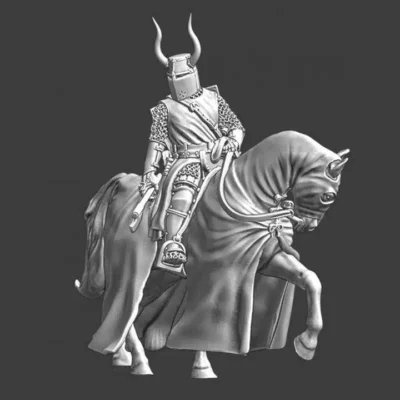 Medieval crusader mounted with axe - NCM