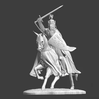 Mounted Medieval King - with crested helmet - NCM
