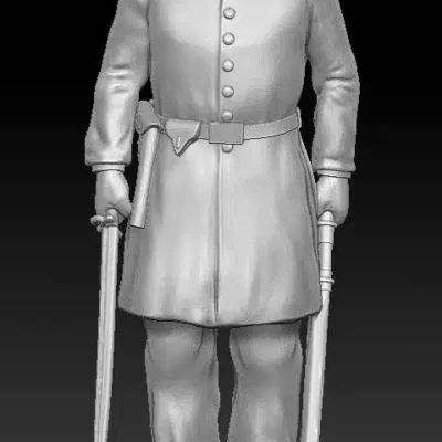 Officer standing still Kepi, small beard