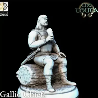 Gallic chieftain seated, eating boar