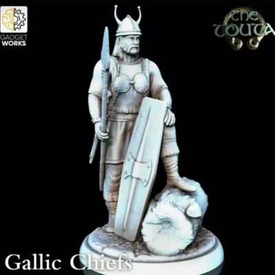 Gaul Chieftain standing with spear and shield