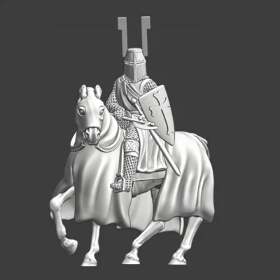 Medieval mounted Teutonic Knight with axe - NCM