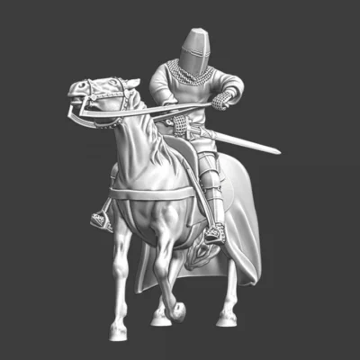 Medieval mounted knight drawing his blade - NCM