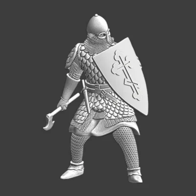 Medieval warrior from Kyiv with axe