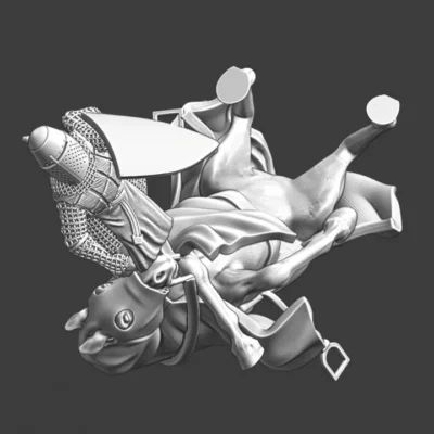 Medieval knight  and horse tumbling - NCM