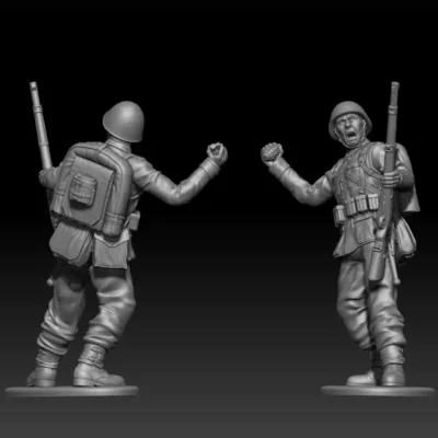 Polish WW2 soldier throwing grenade