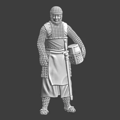 Medieval Teutonic knight - resting helmet under arm - NCM