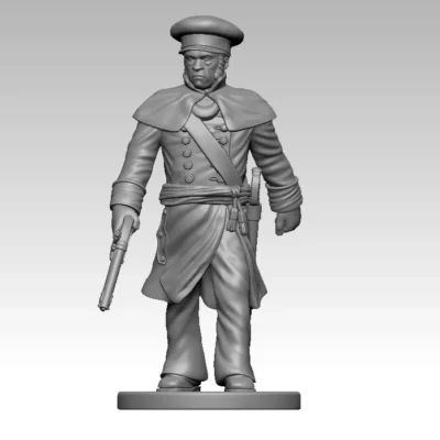 Hanoverian infantry officer in greatcoat