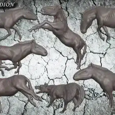 hippidion 6 different poses, kit