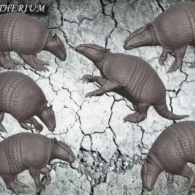 pampatherium 6 different poses, kit