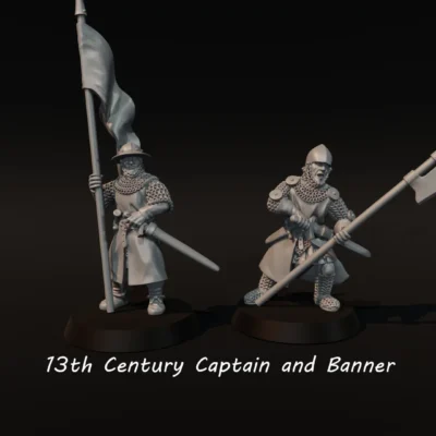 Scottish 13th Century Billmen Captain and banner - 2 figure set