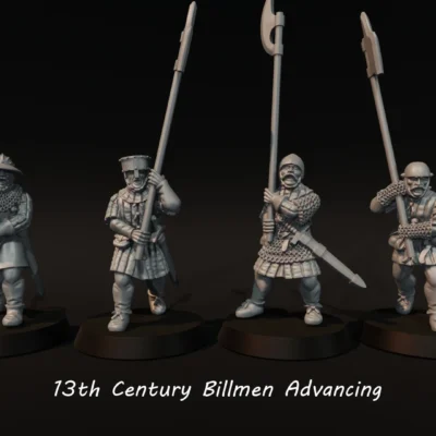 Scottish 13th century Billmen Advancing, 4 - figure set