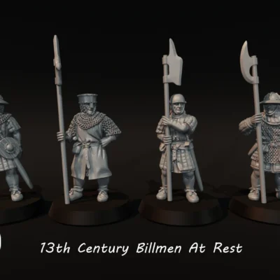 Scottish 13th century Billmen at rest, 4 - figure set