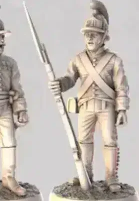 Officer with rifle standing 1st Command order - German Fusiliers 1809 Helmets - Imperial Austrian Army Napoleonic