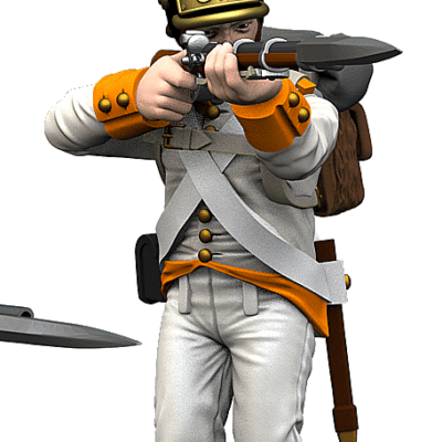 Standing aiming 23rd Skirmish Order - German Fusiliers 1809 Helmets - Austrian Napoleonic